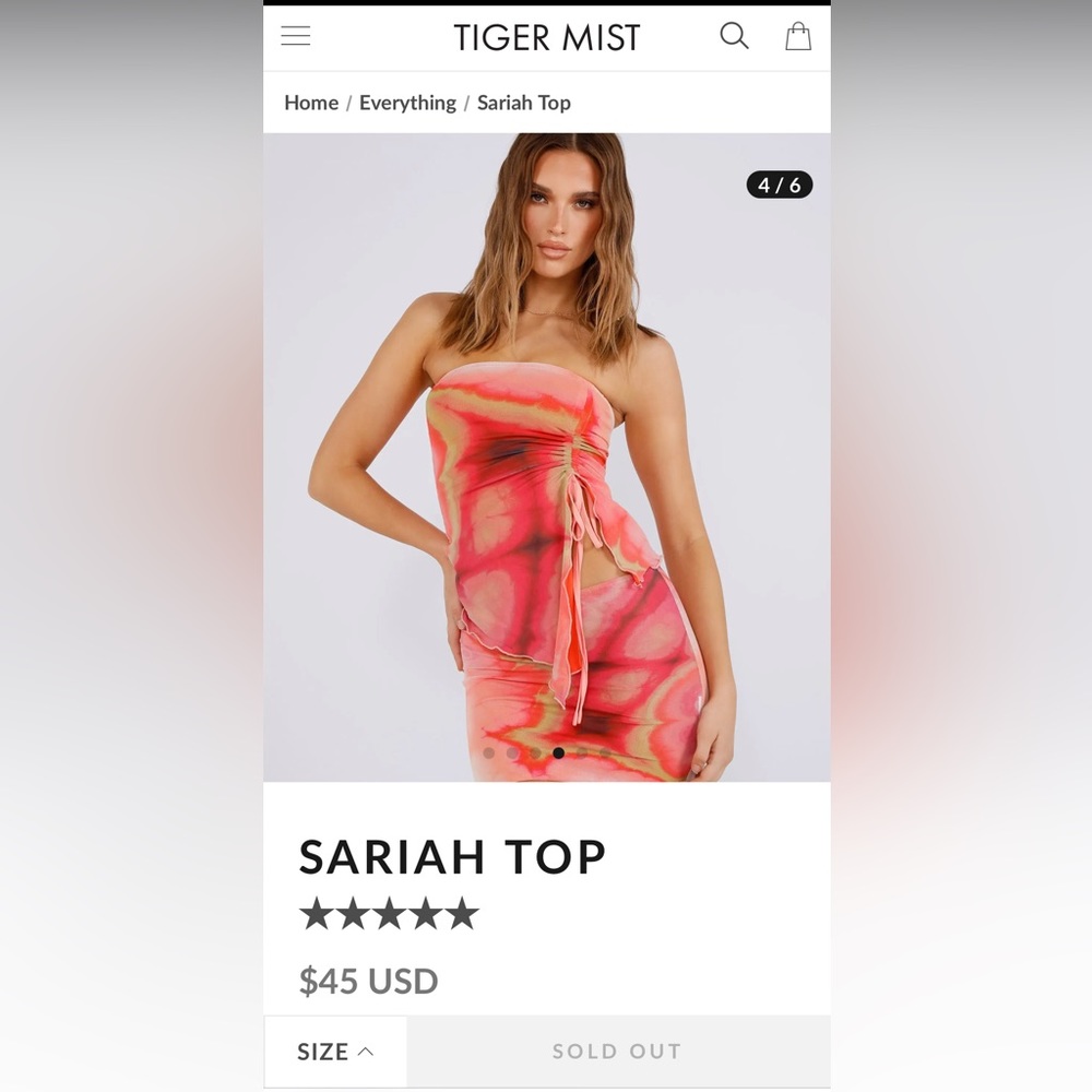 Tiger Mist summer matching skirt set
